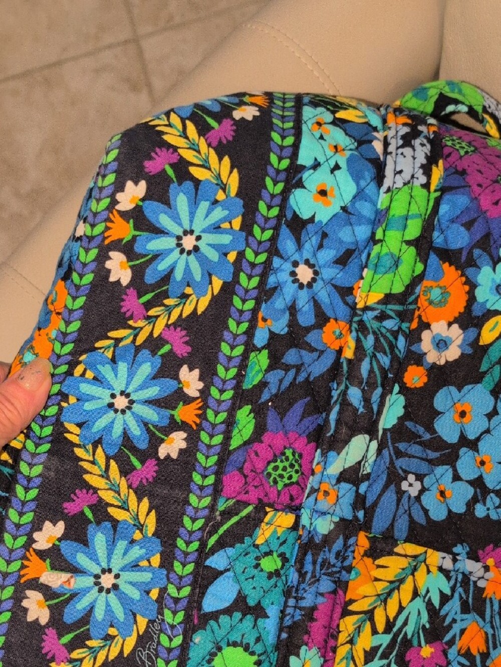 Vera Bradley Retired Pattern "Midnight Blues" Quilted Large Weekender Tote - Picture 9 of 16